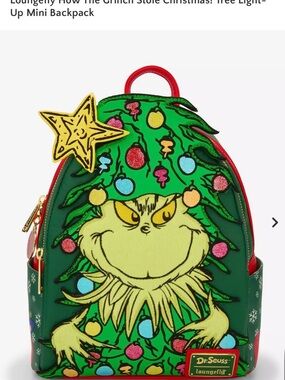 Loungefly Dr. Seuss Grinch Light Up Green Tree Mini Backpack